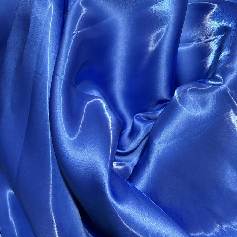 Blue Black Green Glossy Liquid Satin Metallic Fabric Crystal Silk Satin Wedding Deco Dress Clothing Designer Material Textile