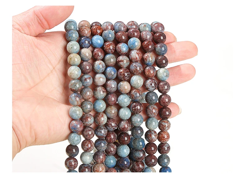 4 6 8 10mm Natürliche Blaue Steinperlen Runde Lose Abstandsperlen Edelsteinperlen Schmuckherstellung DIY Armband Halskette Zubehör Großhandel – Detail 12
