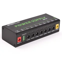 MOSKYAUDIO 8-Channel Guitar Pedal Power Supply with Independent Short Circuit Protection LED Power Indicator Pedal Board Power