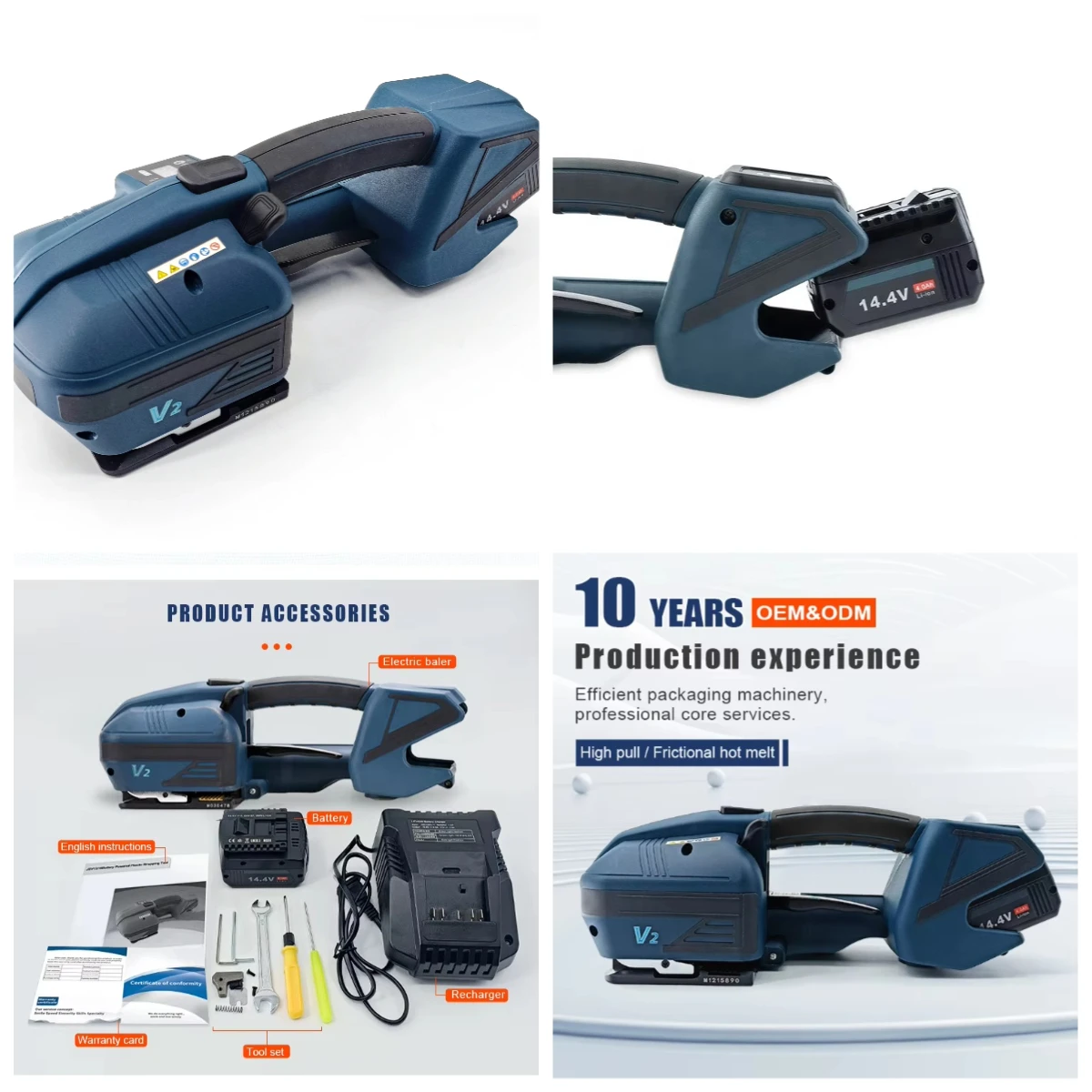 

STLF OYP V2 Pp Pet Tightening Baler Plastic Belt Wrapper Machine and Electric Strapping Tools Banding Machine