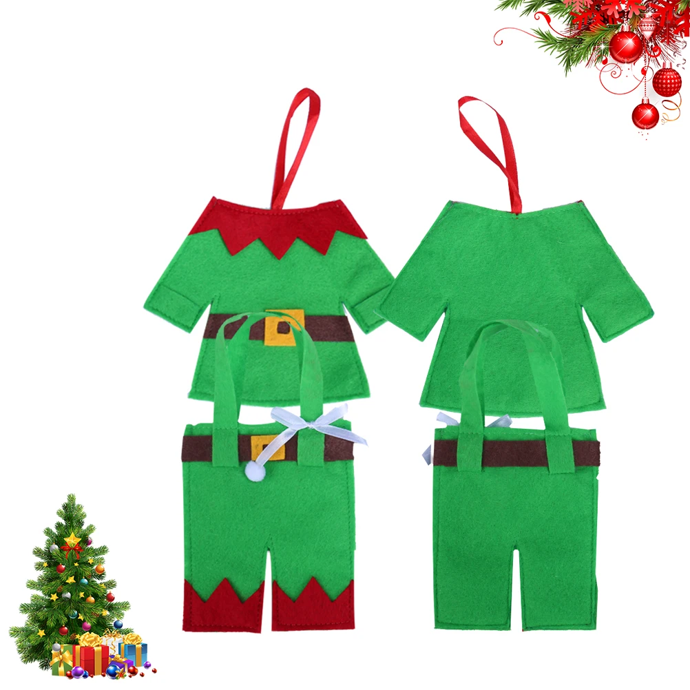 

4 Pcs Xmas Party Tableware Holder Christmas Decorations and Fork Cover Cutlery Pouch Bag