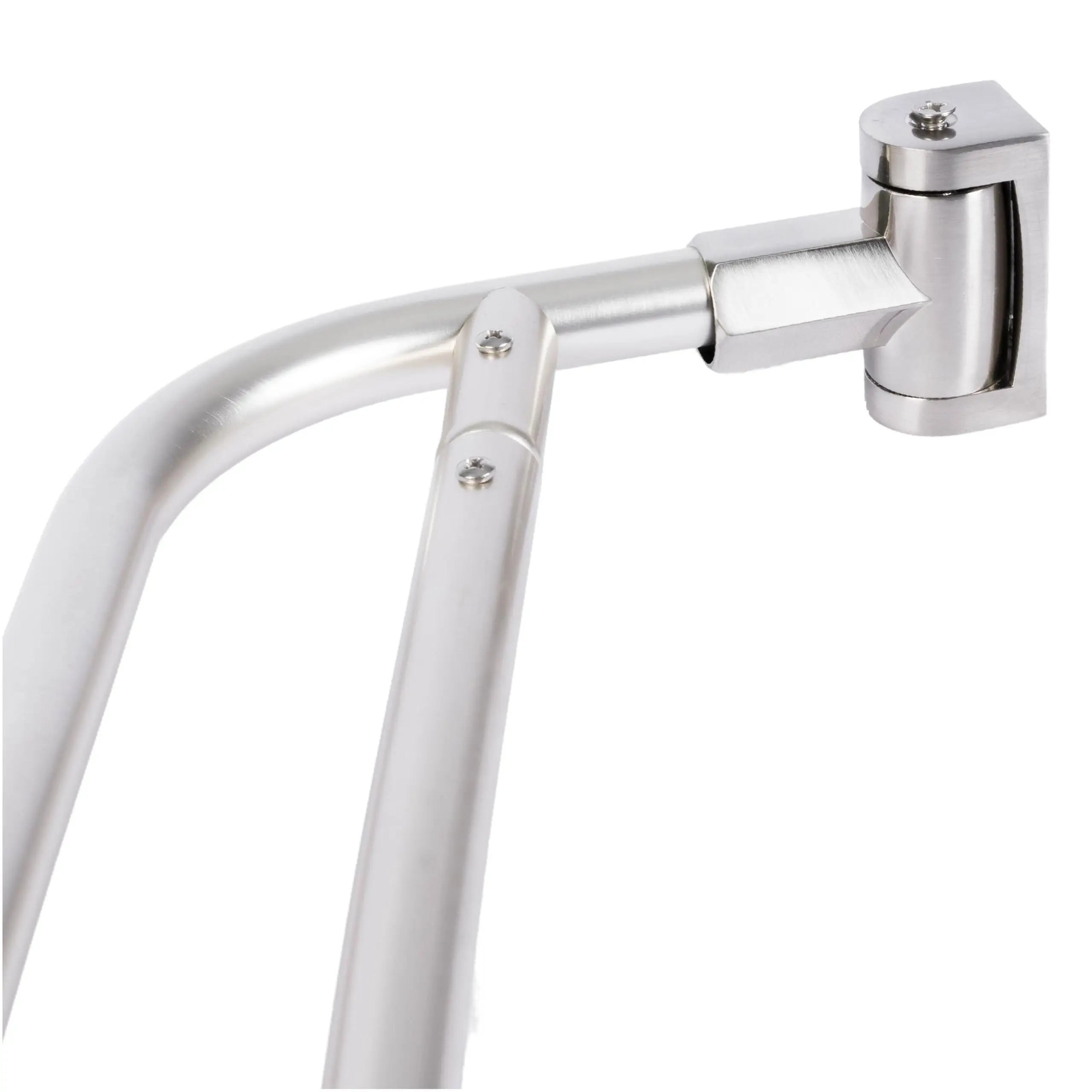 

Double Curved Adjustable Shower Rod 44-70 Inch Aluminum Zinc Hardware Modern Bathware