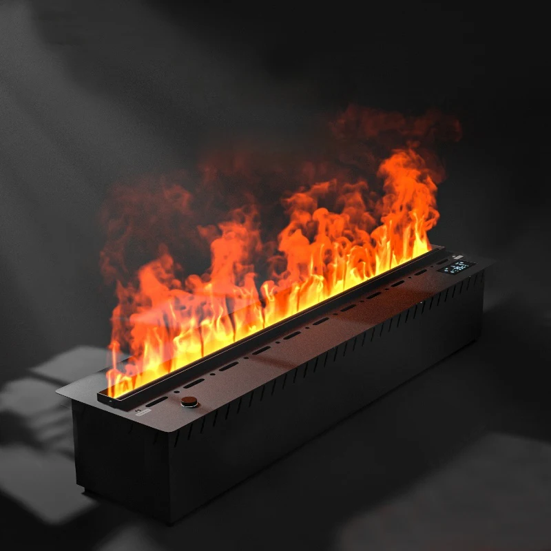 3D Water Vapor Electric Fireplace Imported Chip for Realistic Flames with LED Lights Colorful Flames for Home Decor