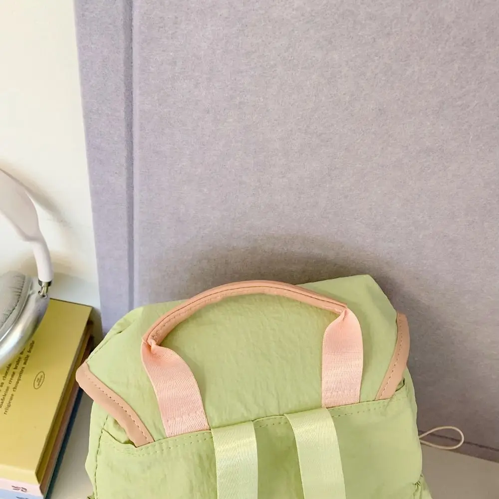 도파민 컬러 딸기 드로스트링 백팩 여행용 한국 스타일 과일 나일론 백팩 방수 통근 하이킹 숄더백