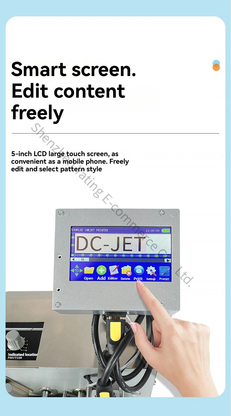 Automatic Inkjet Printer Label Production Date Coder Smart Touch Screen QR Code Trademark Inkjet Printer