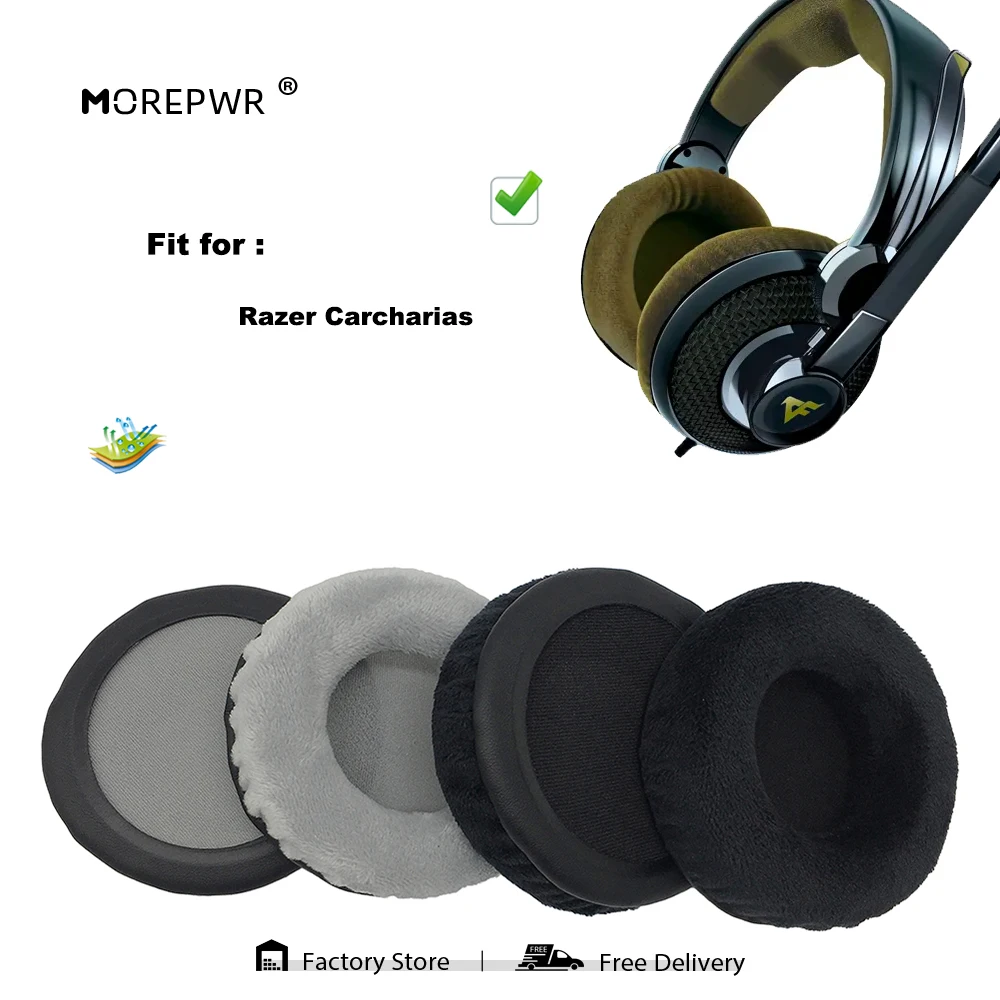 

Morepwr новые обновленные Сменные амбушюры для Razer Carcharias, запчасти для гарнитуры, Кожаная подушка, бархатный чехол для наушников