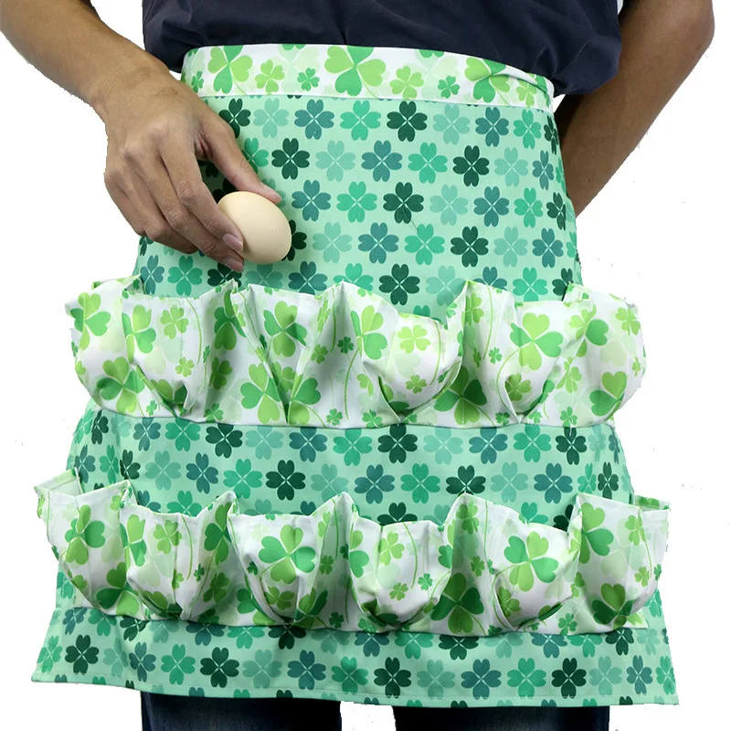 Egg Waterproof Apron For Men Women Stitching Anti-fouling Home And Kitchen Products Rooster Clover Print Sleeveless Chef Aprons