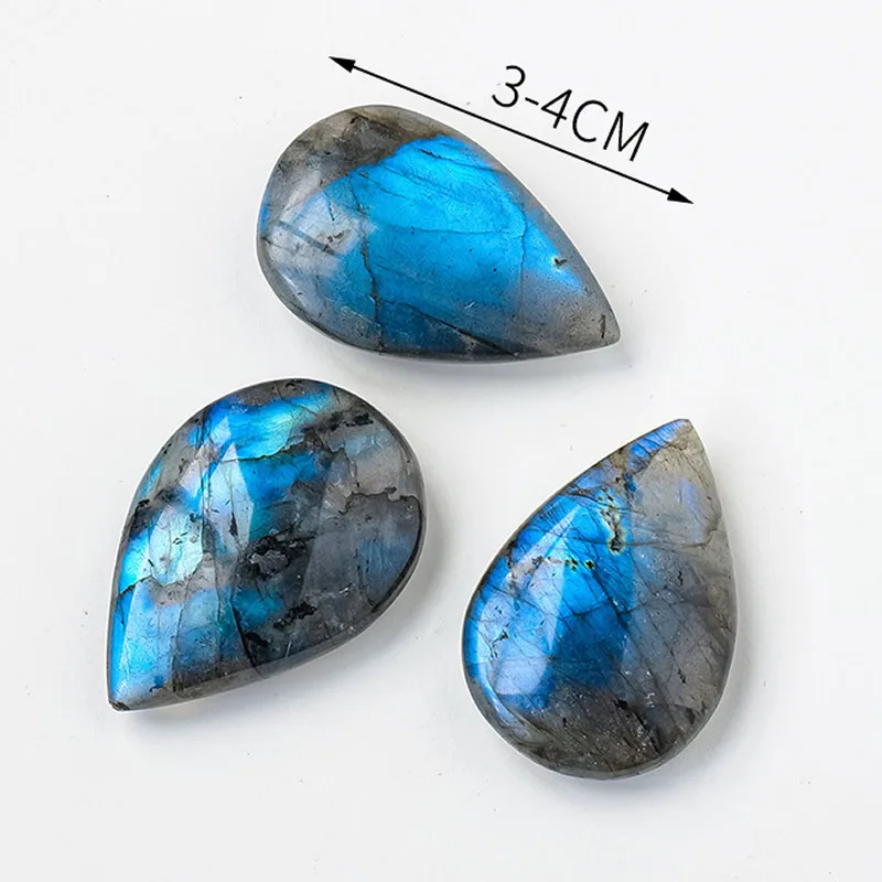 Naturale blu Labradorite quarzo lucido gemma goccia d'acqua minerale pietra di luna cristallo pietra di palma decorazione della casa regali di guarigione