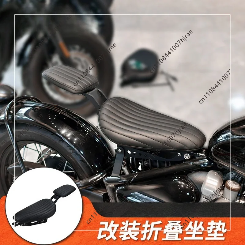 For Triumph Bonneville Bobber Folding Seat Kit Front Rear Passenger Cushion Assembly with Footrest Pegs