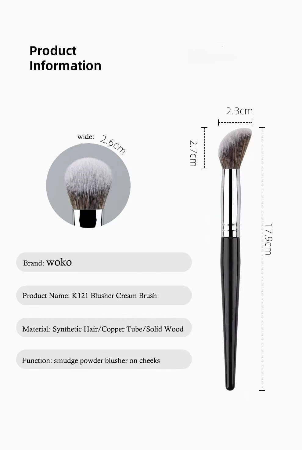 Cream Blush Brush Mimics Fingertip Aplication Stippling Powder Blusher Cream Makeup Brushes Synthetic Hair Blush Make Up Tools