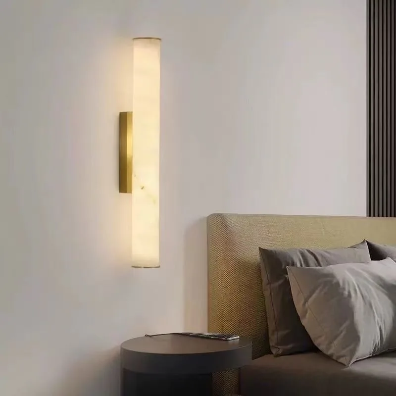 Modern Copper and Black Wall Lamp Faux Marble Wall Light for Entryway Bedroom Dining Room Hallway Home Decor Lighting