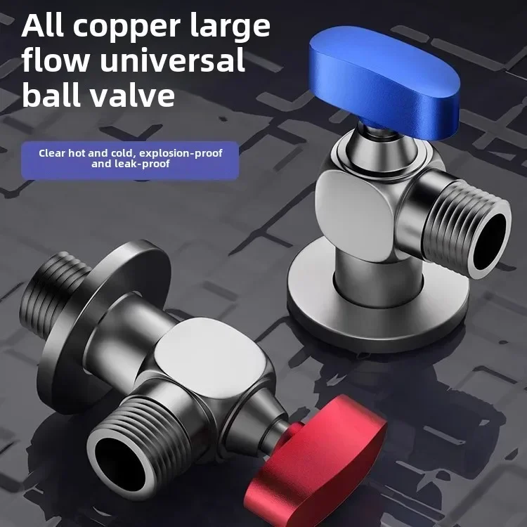 

Alloy Angle Valve Wall Mounted Water Volume Toilet Inlet Valve One in One Out Cold Water Hot for Bathroom Toilet Accessories