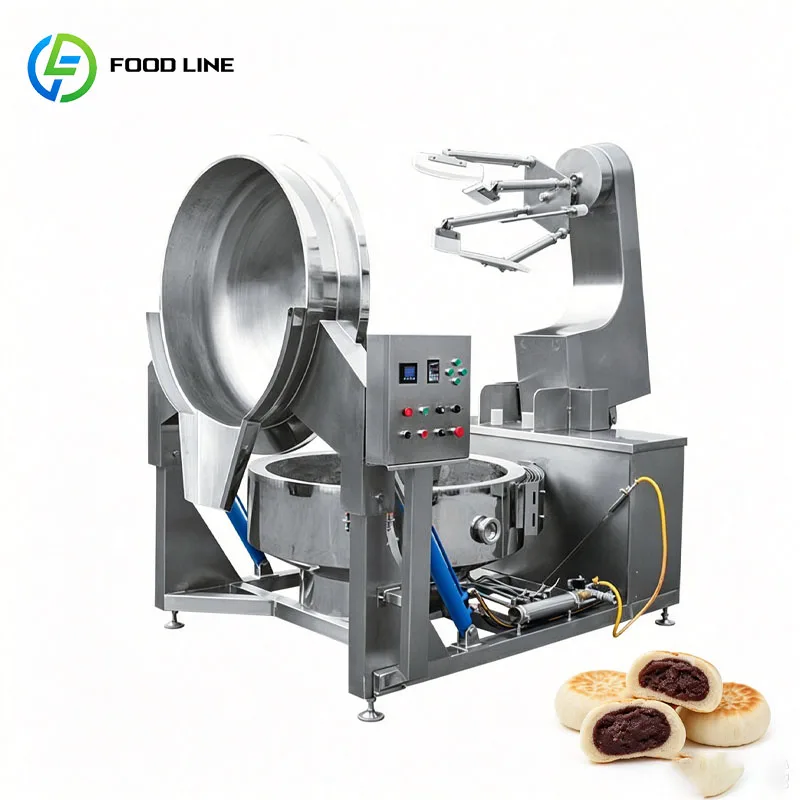 Jacketed Cooking Kettle With Mixer Industrial Tilting Cooker For Sauce Jam Paste Soup Customized