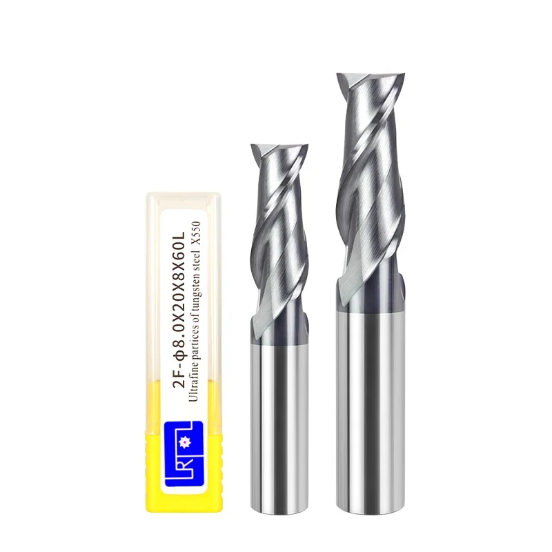 HRC55 4,5,6,8,10,12*50 60 75mm tungsten carbide end mill  2two flutes CNC machine milling cutter drill bit