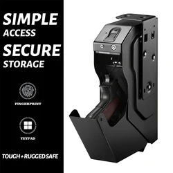 Gun Safes Pistol Box Fingerprint/Password Steel Gun Box Security Guns Fingerprint Password Unlock Anti-Burglary with Keys