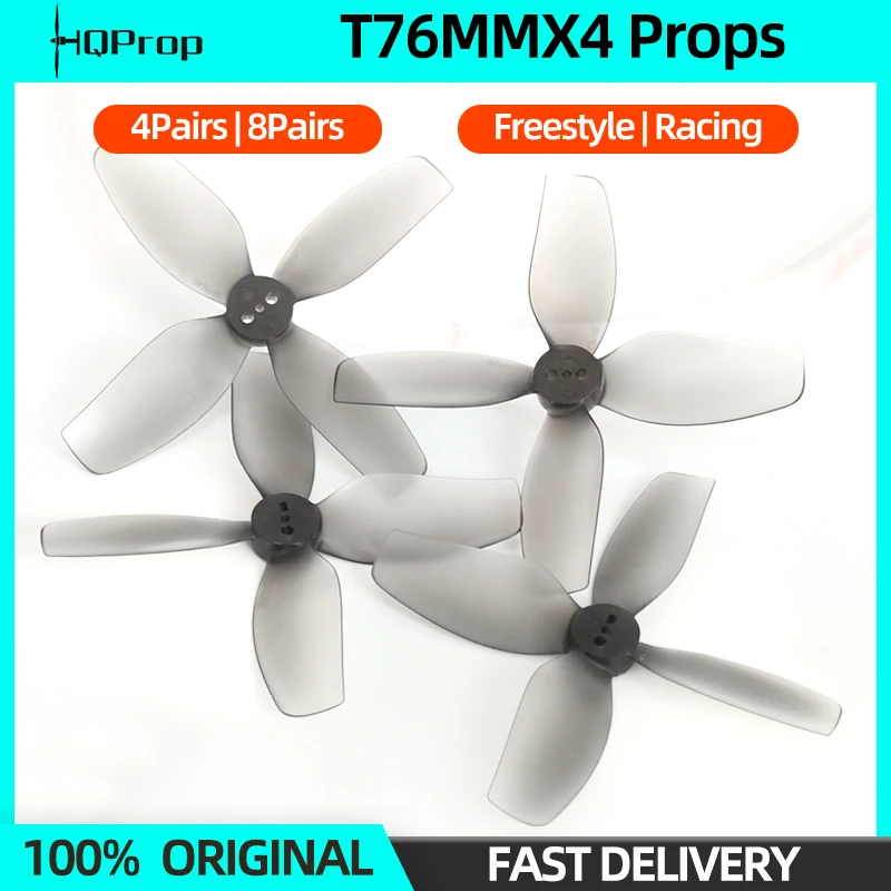 4/8Pairs HQProp HQ T76 3inch Propeller T76MMX4 4-Blade 76mm CW&CCW PC Props For RC FPV CT30 CineBot30 Ducted Drone CineWhoop