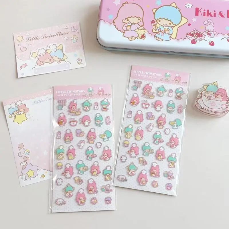 

Креативные прозрачные объемные стикеры Kawaii Cartoon Little Twin Star Chef для декора чехлов телефонов и ежедневников