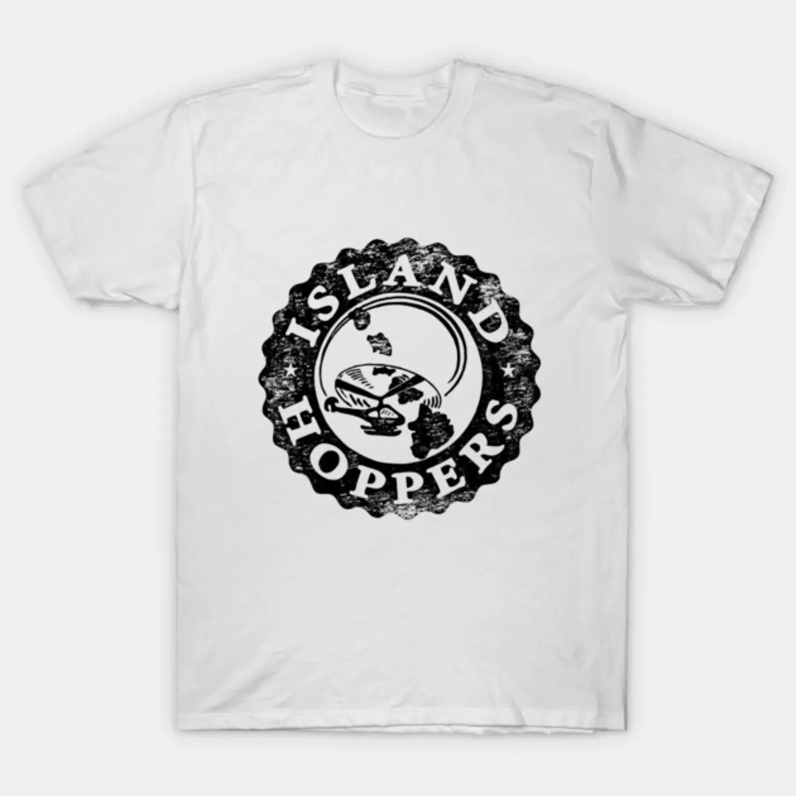 Island Hoppers T Shirt vintage Washed Stylish homme Slightly streetwear fashion Casual Top For Everyday Wear designer clothes