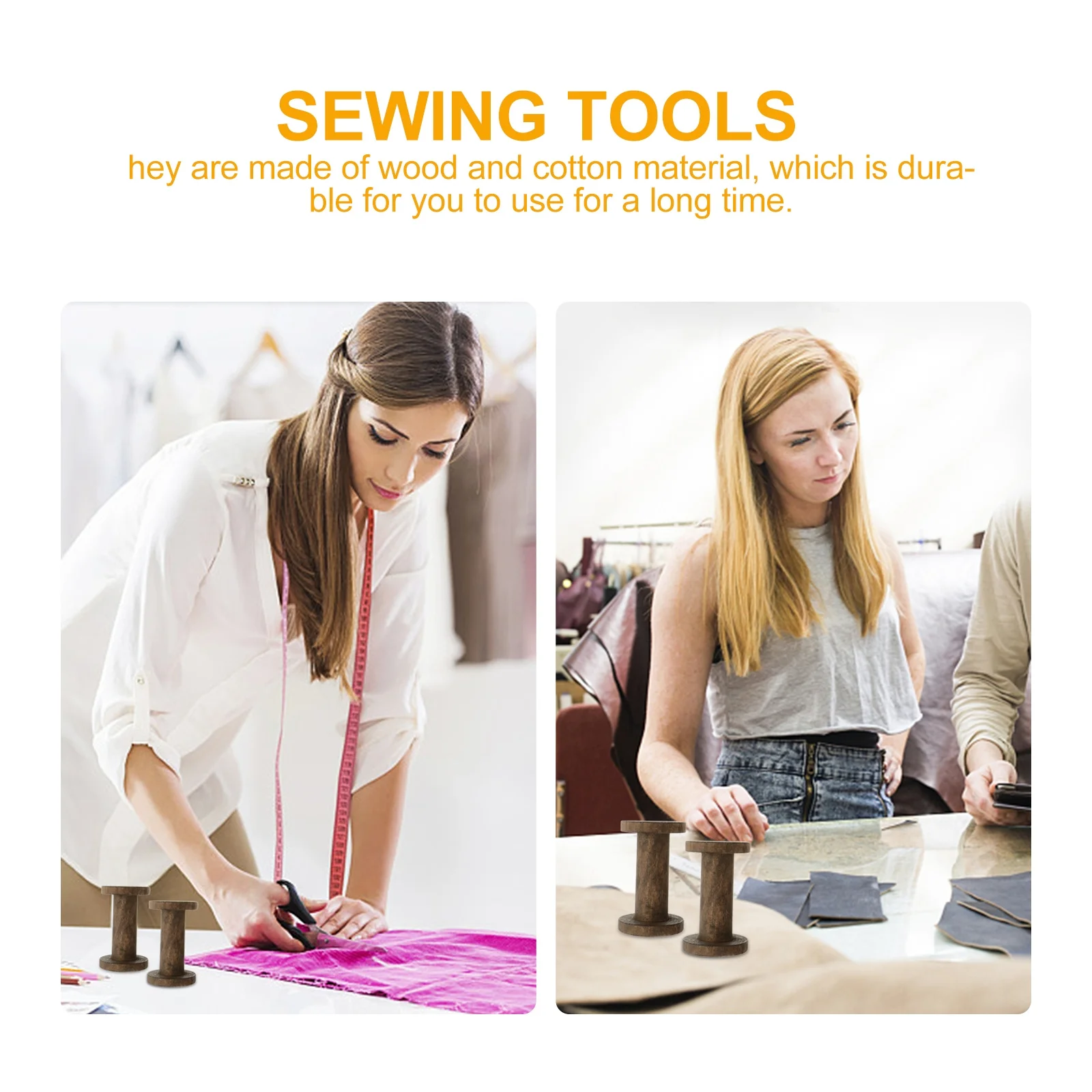 

1Set Wooden Bobbins DIY Handmade Winding Spool Cotton Thread Storage Rolling Wire Tool Sewing Supplies Wooden Bobbins