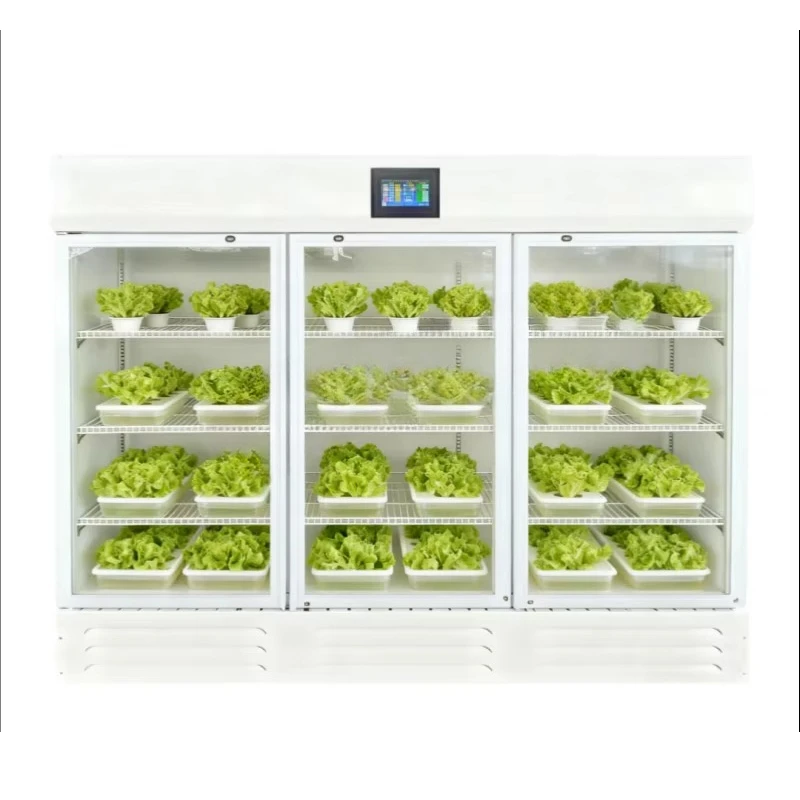 HEZHOU HZ-3 Indoor Hydroponic Multi-Layer Smart Automatic Vertical Farming Planting Cabinet PLC Control | Vegetable Growing