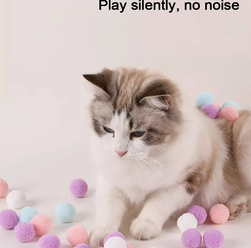 Kreative Katze Spielzeug Interaktive Start Training Kätzchen Mini Pompoms Spiele Stretch Plüsch Ball Spielzeug Haustier Zubehör Katze Liefert – Detail 7