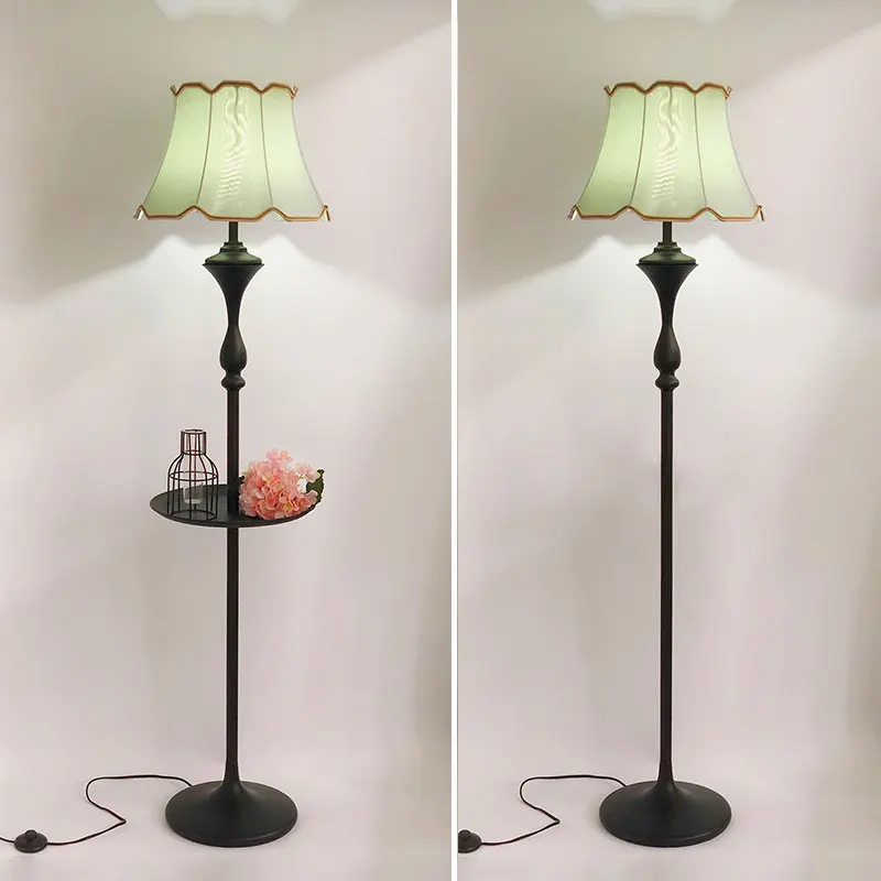 Vertical Floor lamp with storage shelf Sofa coffee table lamp Creative bedroom Living room Bedside Nordic standing light