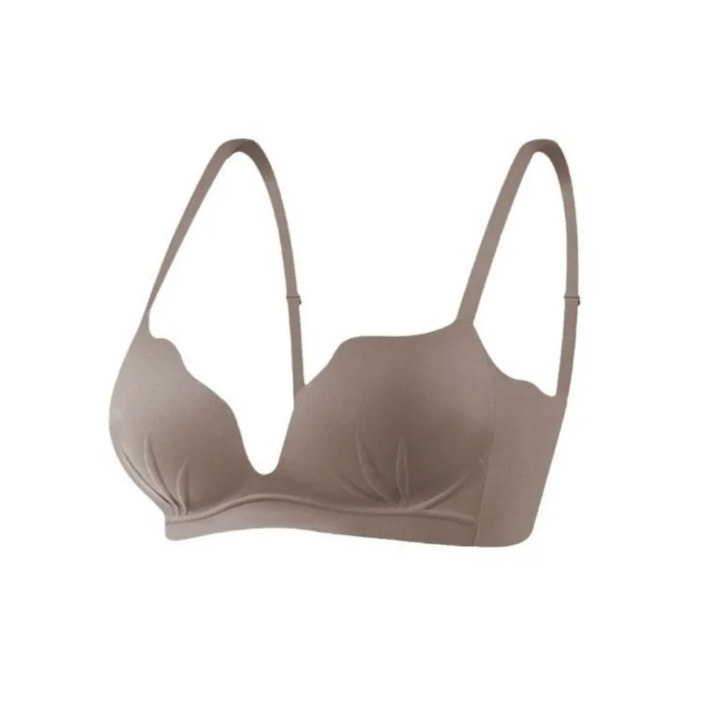 مريحة 1/2 كوب رفع البرازيلي للصدمات إغلاق المناسب سلس الصدرية الملابس الداخلية مكافحة ترهل اللاسلكية العميق الخامس الصدرية النساء #2