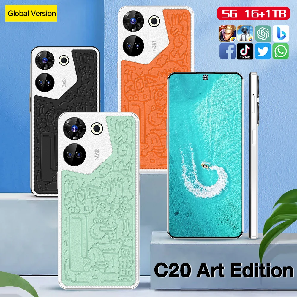 

2024 Original C20 Art Editi Smartphone 5G 7.3" Full Screen 8800mAh Snapdragon 8 gen2 Camera 108MP Android Phone Unlocked celular