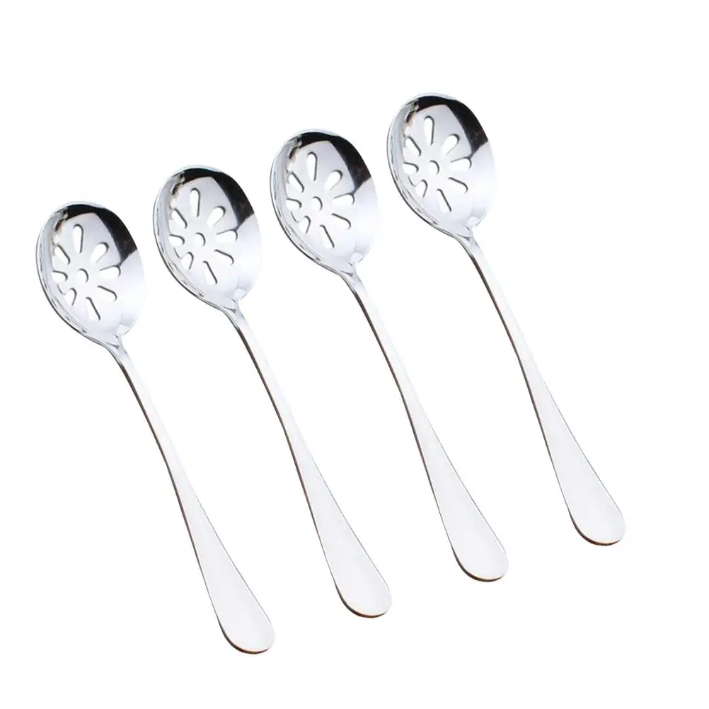 

4Pcs Small Slotted Spoons Strainers Colanders Stainless Steel Hollow Out Mini Kitchen Tableware Set for Serving Banquet