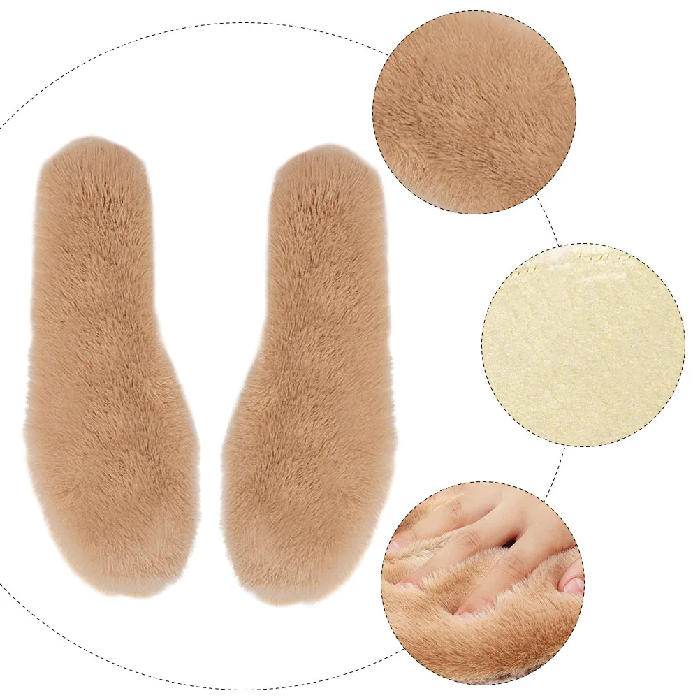

Adult Warm Insoles Thickened Winter Footwear Odor-Resistant Cold-Proof Shoes Mat For Men Women Light Brown