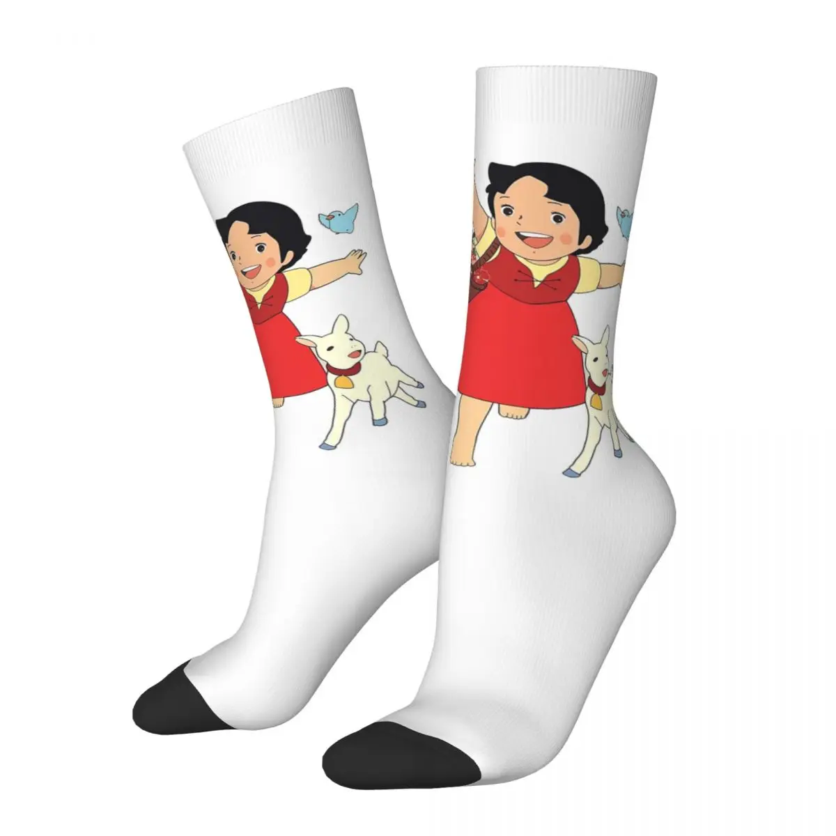 Fashion Amine Cute Girl Football Socks Alps No Shoujo Heidi Polyester Long Socks for Unisex Non-slip