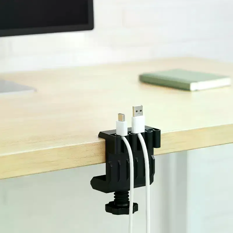 Eco-Friendly 3D Printed PLA Desktop Data Cable Clip Traceless Cable Organizer for Travel Hotel Desk Cable Management