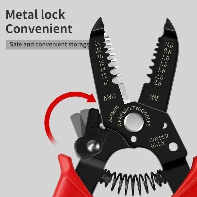 Pinza spelafili multifunzionale per elettricisti Pinza per tagliare il filo Pinza per ramificazione e crimpatura portatile Strumenti per elettricisti