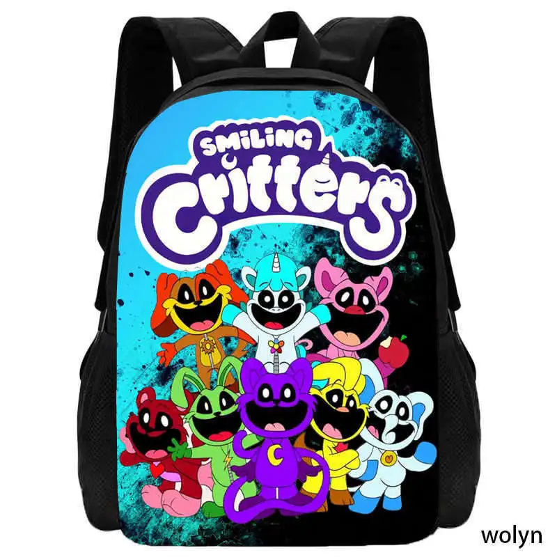 Smiling Mochila Critters Schoolbag Cartoon Anime Backpack,Light Weight Schoolbag Book Bag,Backpack for Children's Bags for Girls