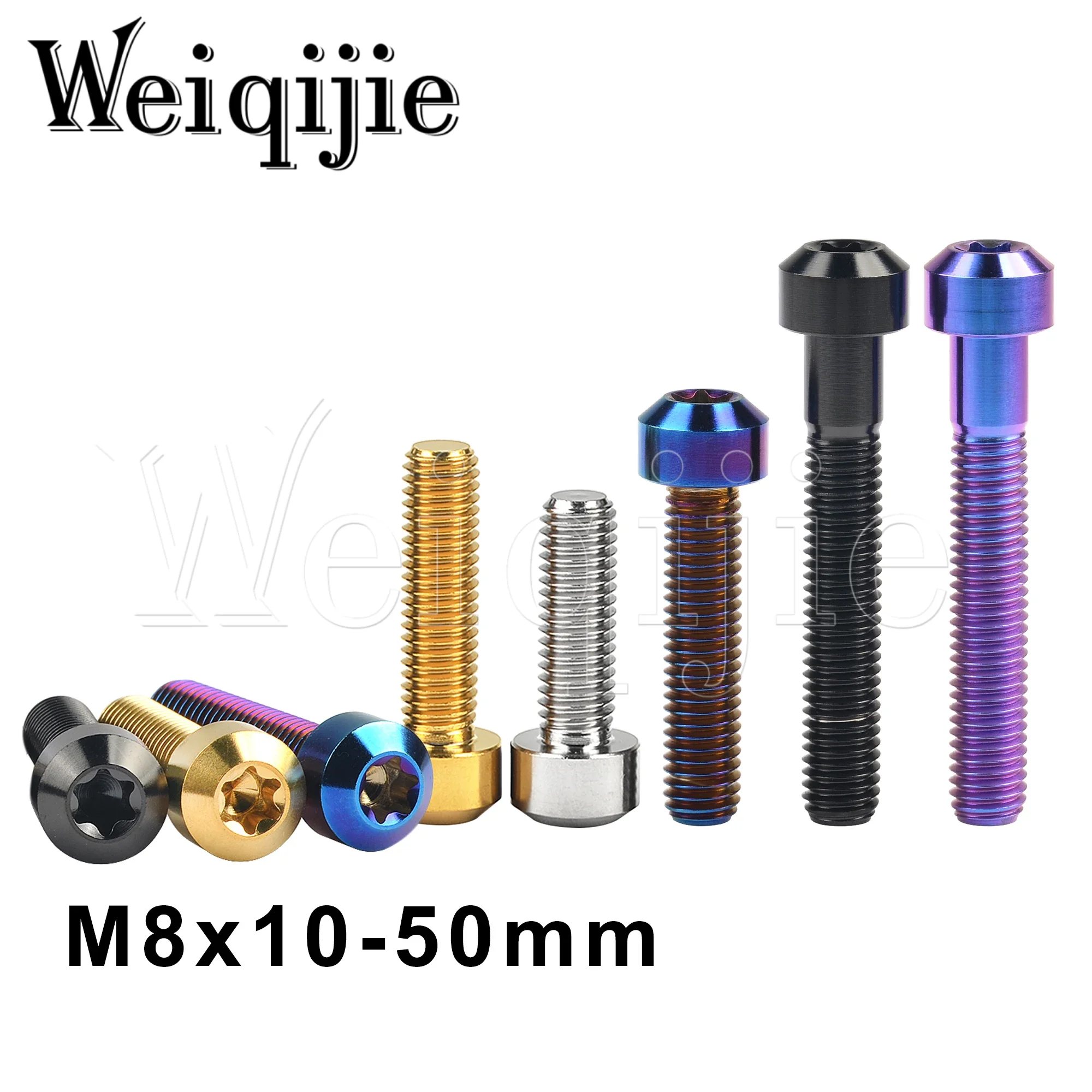 

Weiqijie 6pcs Titanium Bolts M8 X 10 15 20 25 30 35 40 45 50mm Torx Head Screws for Motorcycle Car Modification