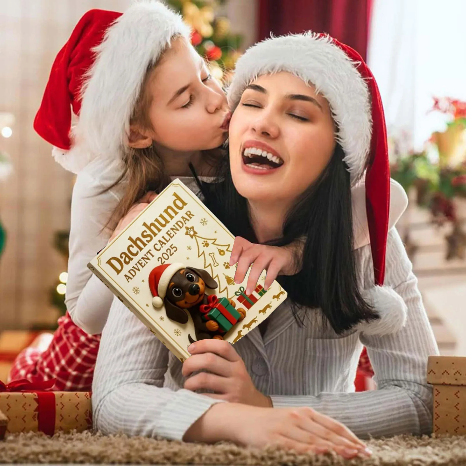 Kalendarz Adwentowy z Timerem Kontroli Deszczu 2025, 24-dniowy Kalendarz Adwentowy z Odliczaniem, z 24 Uroczyymi Zegarkami Piaskowymi dla Miłośników Psów na Boże Narodzenie, 3 Minuty