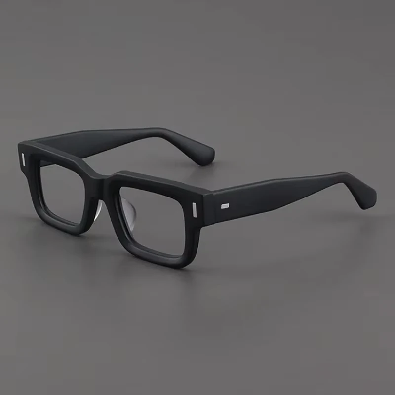 Men High-quality Optical Glasses Frame Square Acetate Retro Thick Edged Matte Black Fashion Women Myopia Prescription Eyeglasses