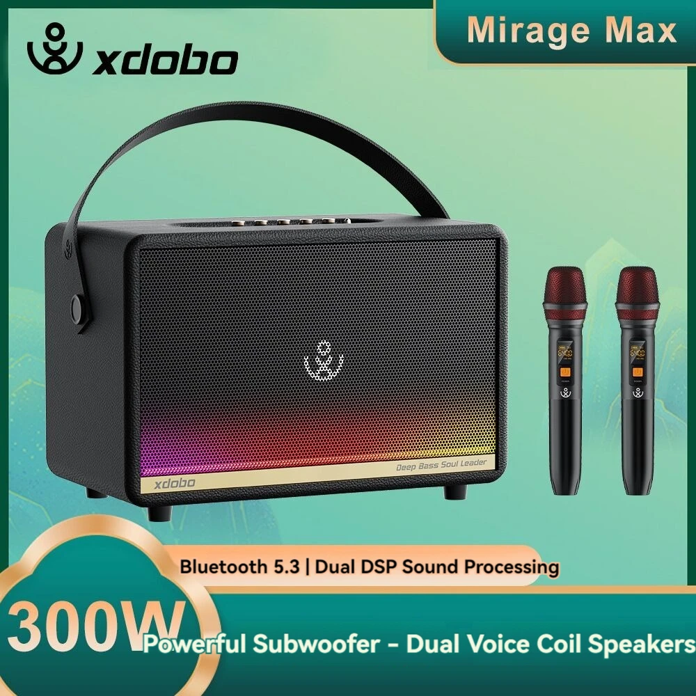 Wireless Bluetooth Speakers XDOBO Mirage MAX 300W High Power Subwoofer Retro Live Family Karaoke Soundbox with USB TF Card AUX