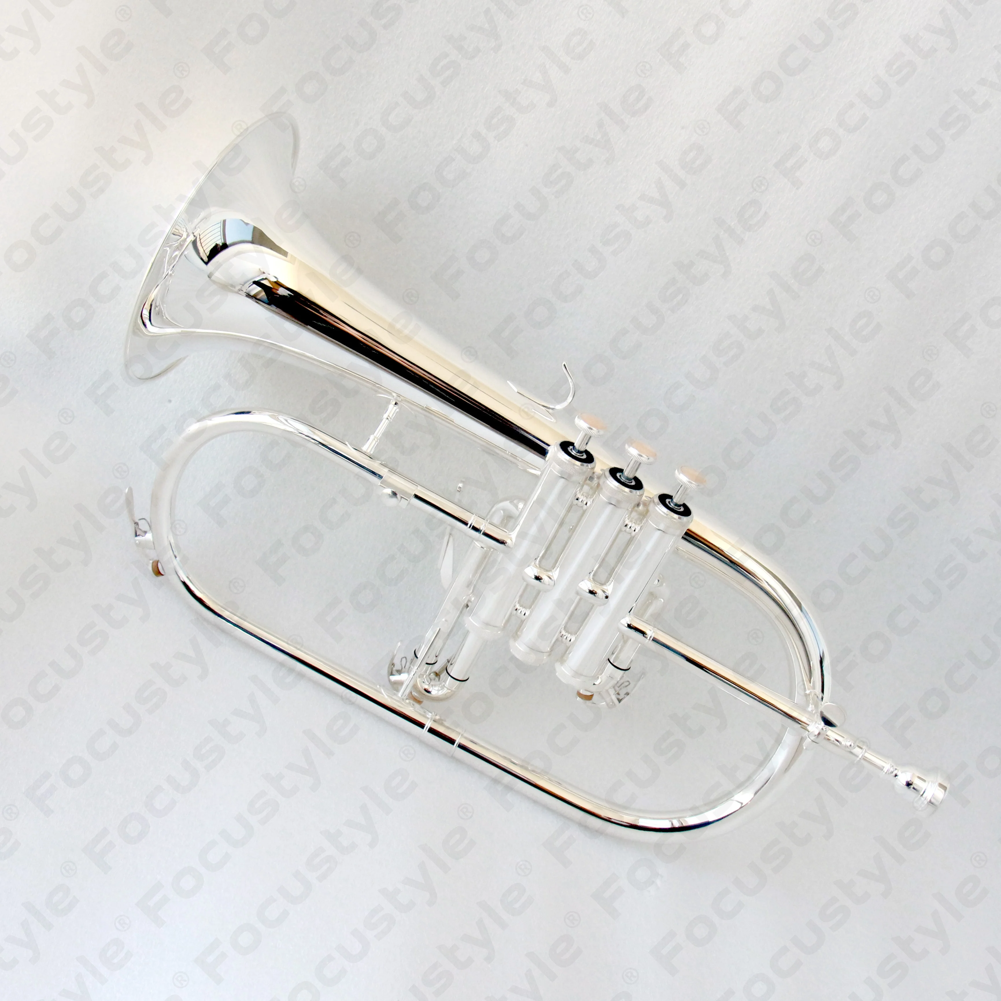 High Quality Professional Flugelhorn Trumpet Silver Plated Brass Bb Flugelhorn Instrument