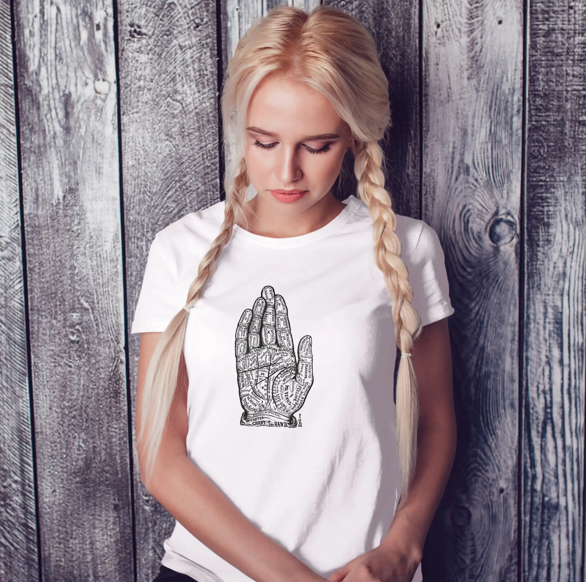 Palmistry T Shirt Palm Reading Astrology Spiritual Mystic Vibes Basic