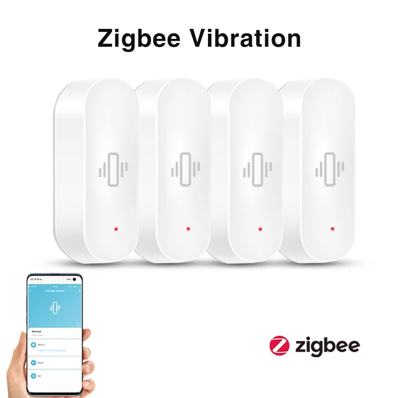 

Tuya Zigbee Smart Vibration Sensor with Adjustable Sensitivity, Drop detector Works with Alexa & Google Assistant