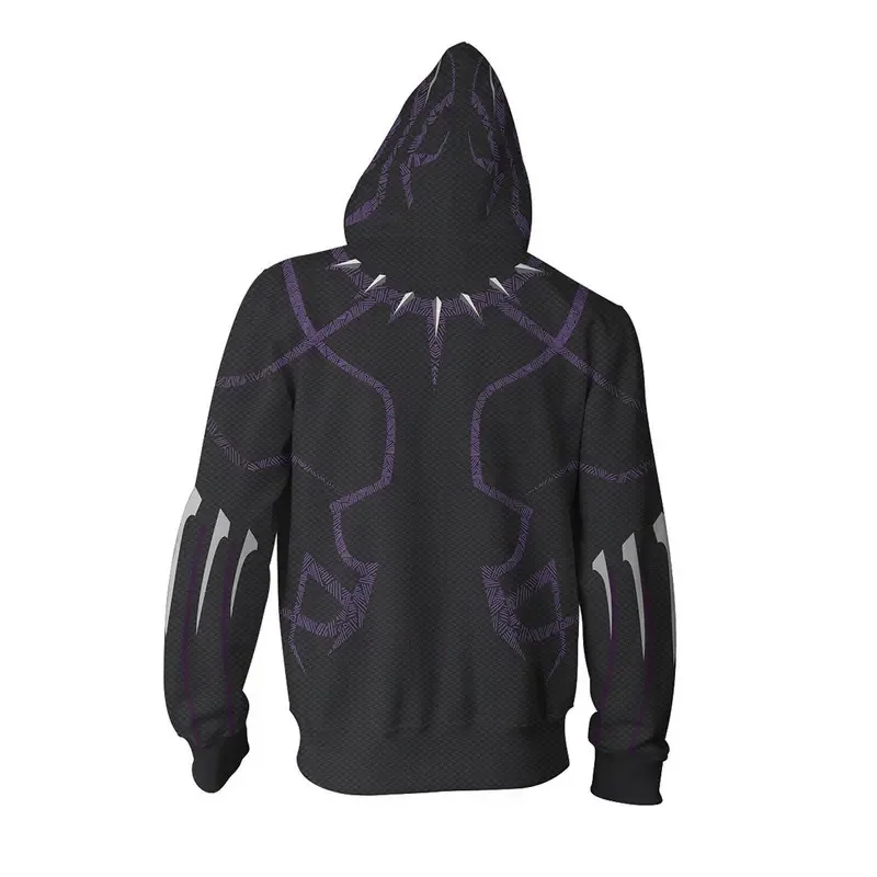 popular movie Black Panther 3D Printed Hoodies Men Women Black Panther Hooded Sweatshirts hip hop Zipper Pocket Jackets