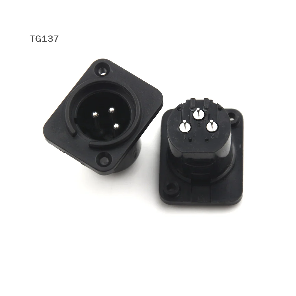 جديد 10 قطعة مقبس الهيكل الذكور 3-Pin XLR جاك لوحة جبل موصل غير الإغلاق #6