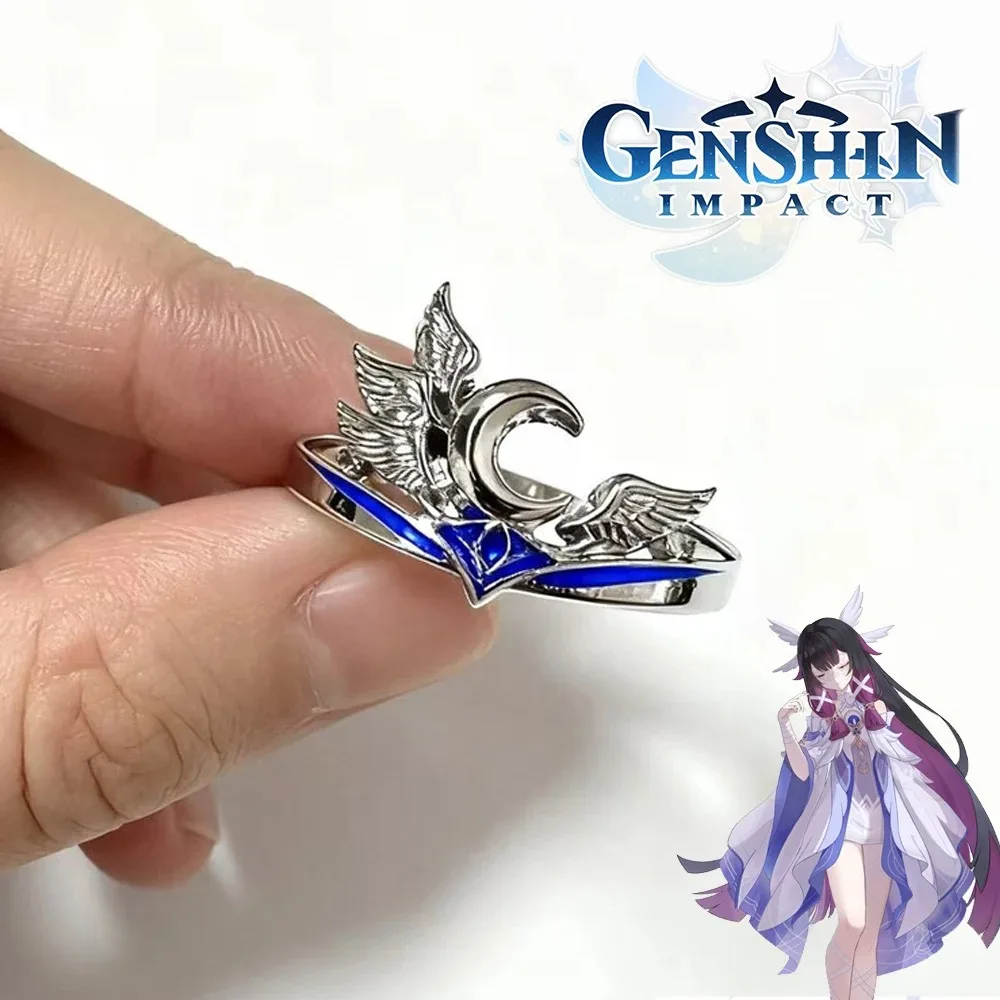 Game Genshin Impact Columbina Ring Cosplay Metal Adjustable Rings Hip Hop Unisex Fashion  Finger Ring Adult Party Props