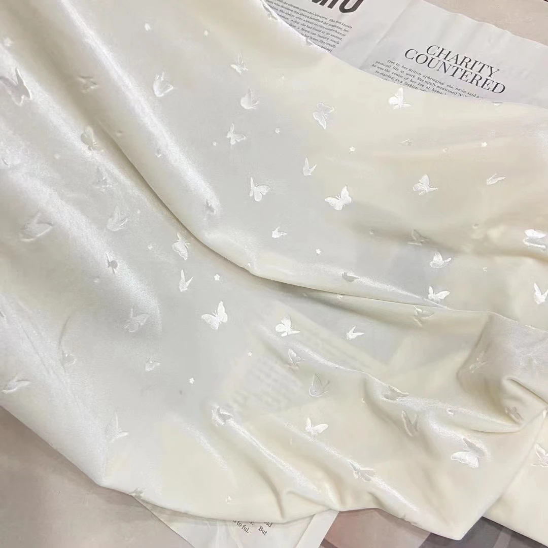 나비 핫스탬핑 소프트 벨벳 원단 재봉 드레스 의류 원단 DIY 테이블보 수제 원단