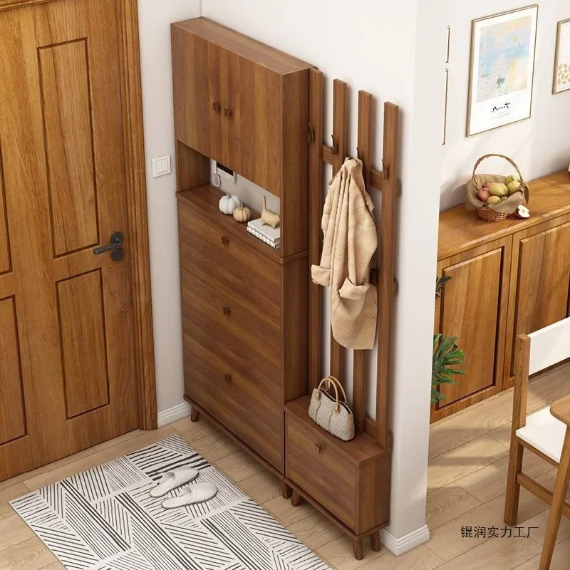 New Chinese shoe cabinet household door tipping bucket hanger integrated combination can sit against the wall to