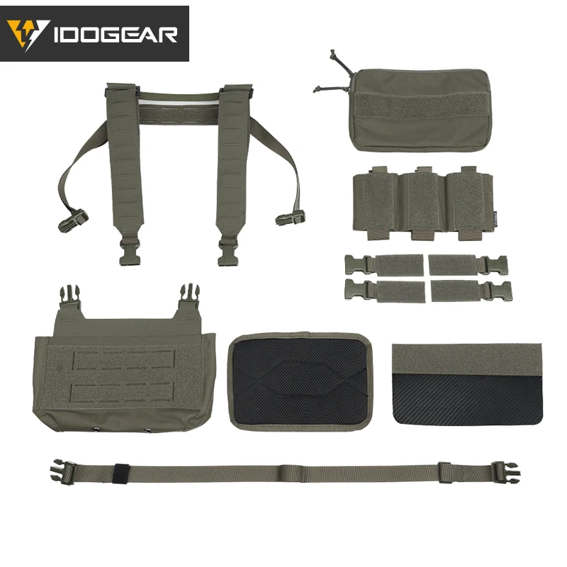 IDOGEAR-MOLLE Triplo Magazine Mag Pouch, Tatuagem Peito Rig, Saco Vest, KGR, 3319