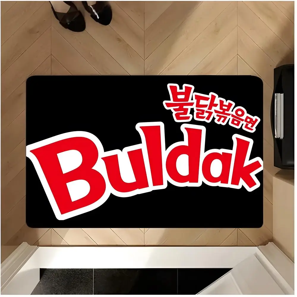 Food Spicy B-BuldakRamen Floor Mat Non Slip Washable Flannel Doormat Water Absorbent Indoor Floor Carpet Rug