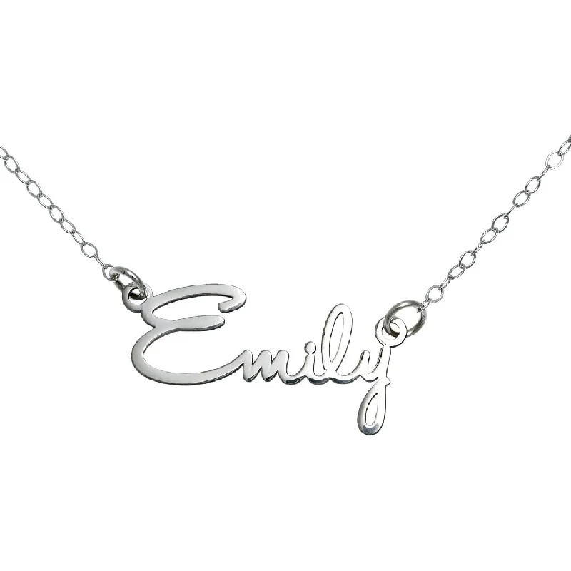 

Personalized Sterling Silver Name Necklace, Customizable Nameplate Jewelry Gift for Women, Christmas Valentine Birthday