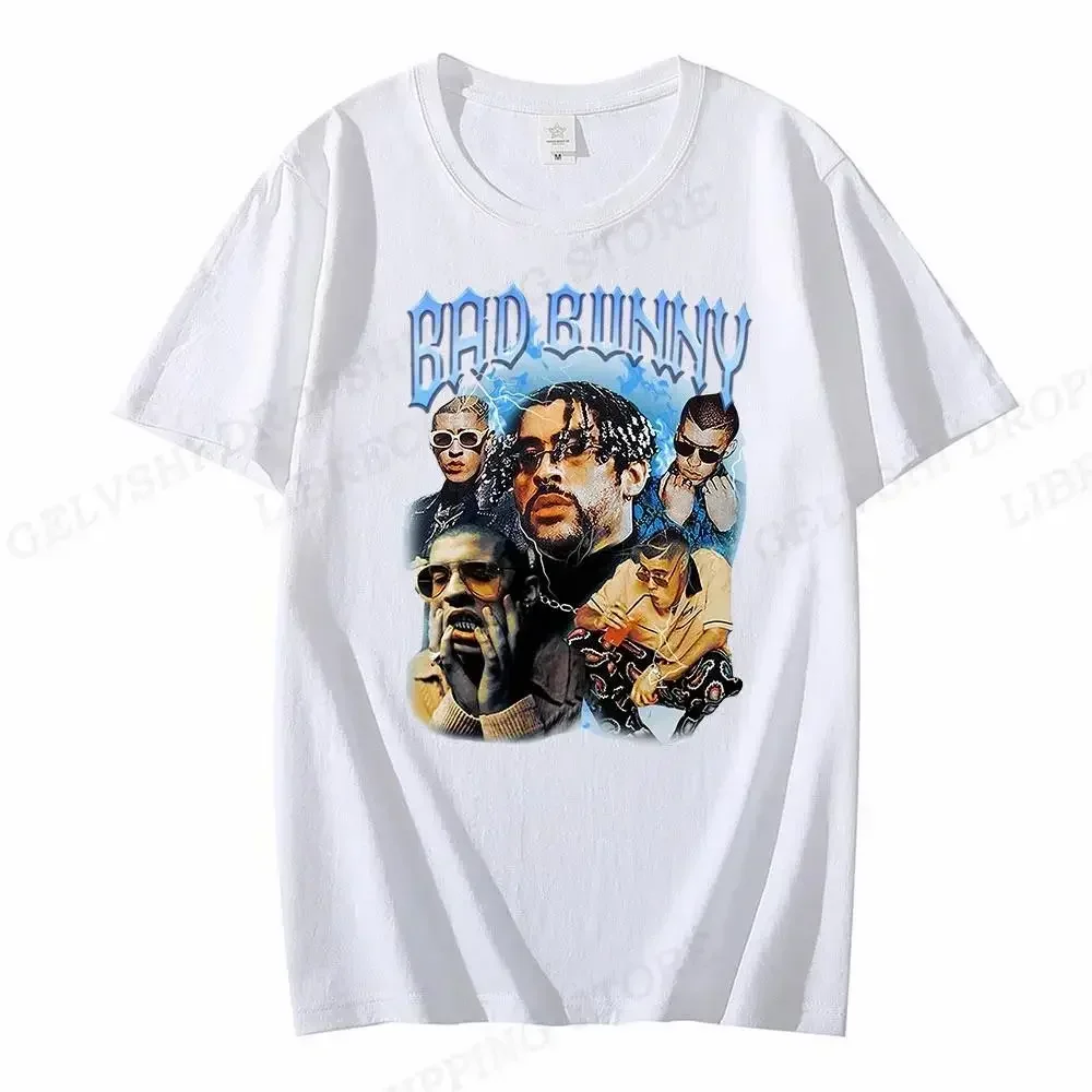 Bad Bunny T Shirt Men Women Fashion Hip Hop Music Albums Short Sleeve T Shirt Unisex Aesthetic Clothes